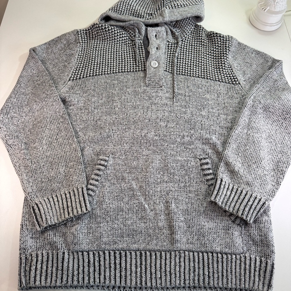 Retrofit Sweater Men's White Black Cotton Hoodie Sweatshirt 90s vintage Size L